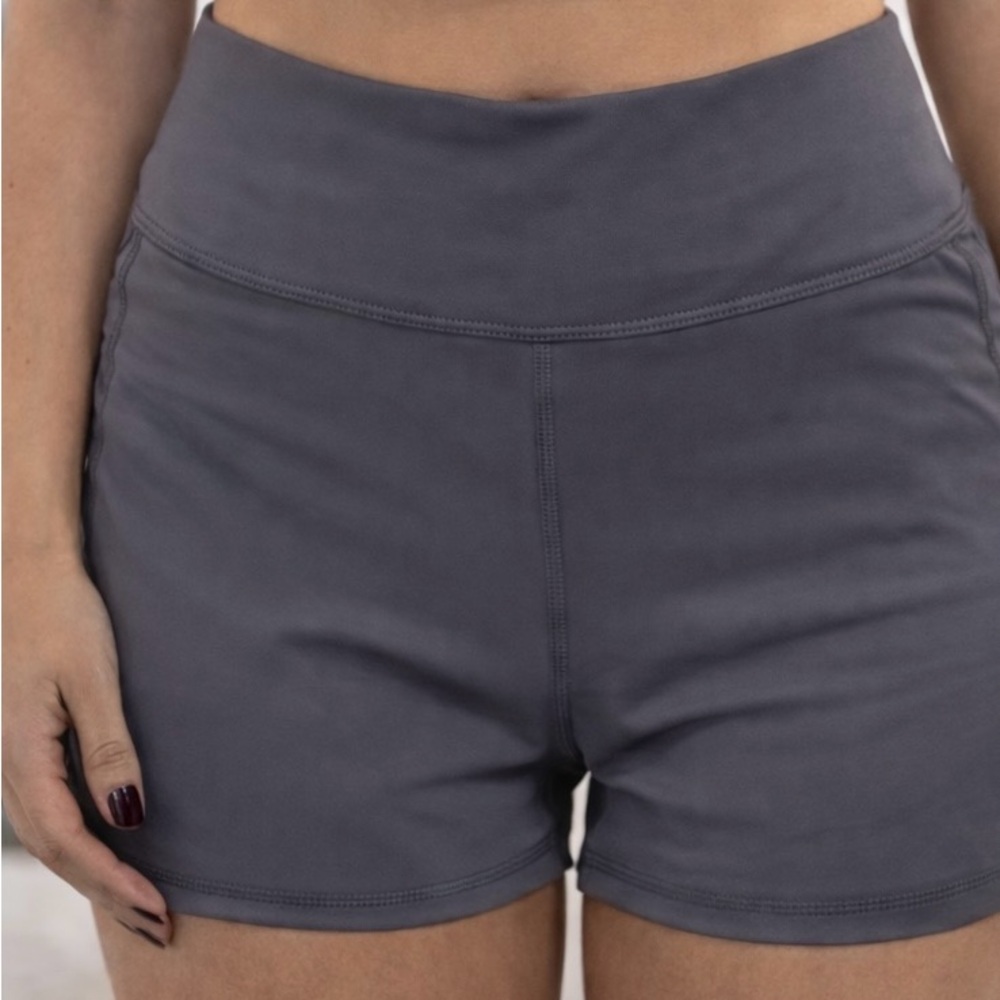 High-Rise Slate Gray Women’s Active Shorts